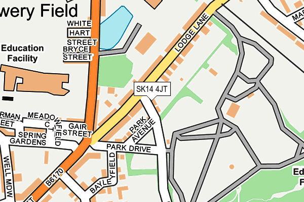 SK14 4JT map - OS OpenMap – Local (Ordnance Survey)