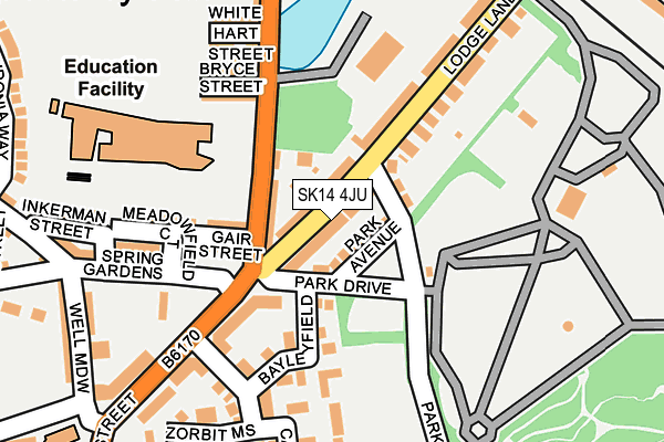 SK14 4JU map - OS OpenMap – Local (Ordnance Survey)