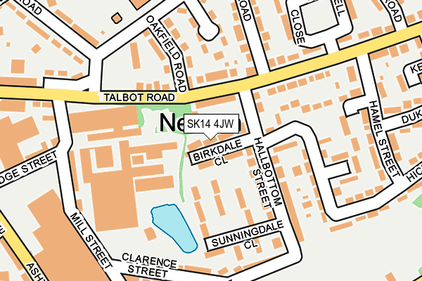SK14 4JW map - OS OpenMap – Local (Ordnance Survey)