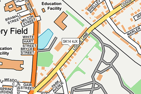 SK14 4JX map - OS OpenMap – Local (Ordnance Survey)