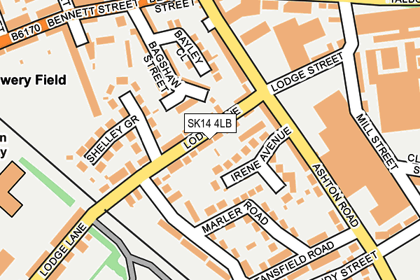 SK14 4LB map - OS OpenMap – Local (Ordnance Survey)