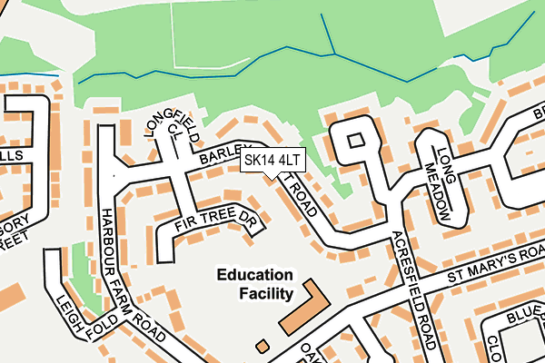 SK14 4LT map - OS OpenMap – Local (Ordnance Survey)