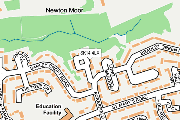 SK14 4LX map - OS OpenMap – Local (Ordnance Survey)