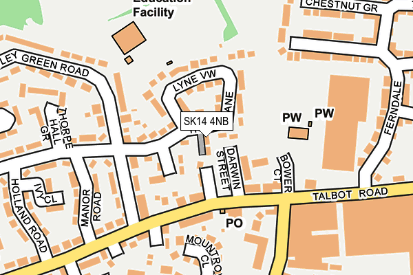SK14 4NB map - OS OpenMap – Local (Ordnance Survey)