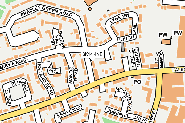 SK14 4NE map - OS OpenMap – Local (Ordnance Survey)