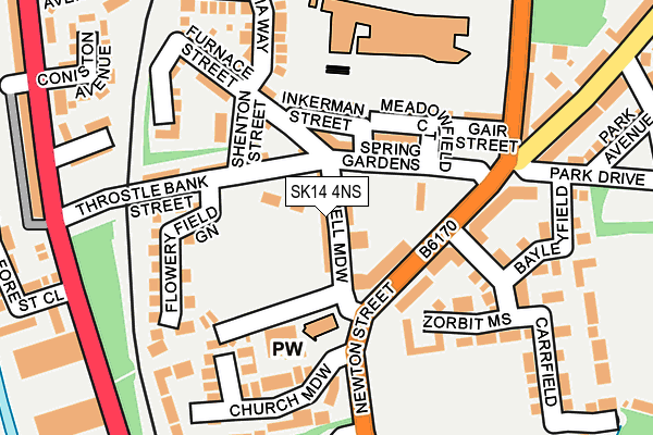 SK14 4NS map - OS OpenMap – Local (Ordnance Survey)