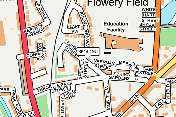 SK14 4NU map - OS OpenMap – Local (Ordnance Survey)