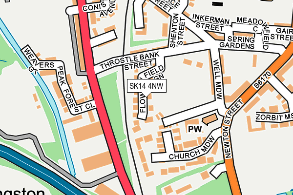 SK14 4NW map - OS OpenMap – Local (Ordnance Survey)