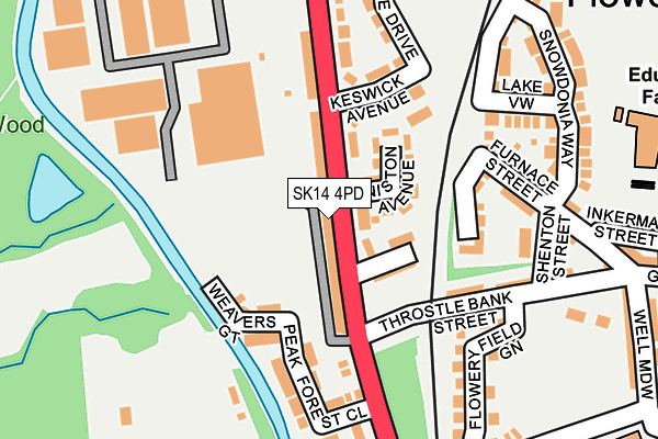 SK14 4PD map - OS OpenMap – Local (Ordnance Survey)