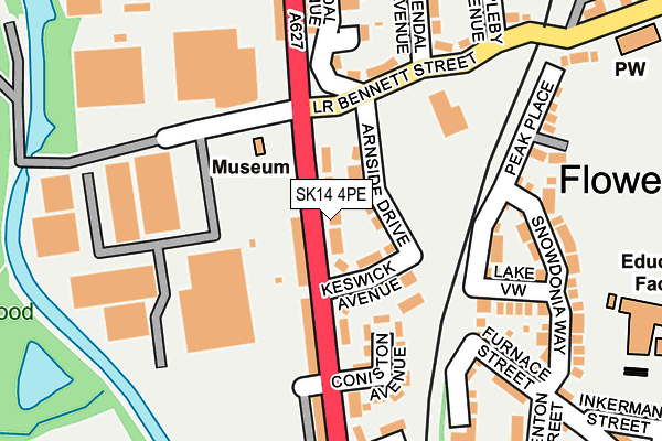 SK14 4PE map - OS OpenMap – Local (Ordnance Survey)