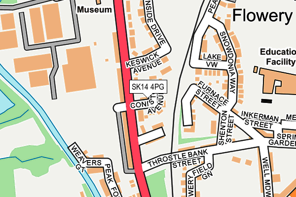 SK14 4PG map - OS OpenMap – Local (Ordnance Survey)