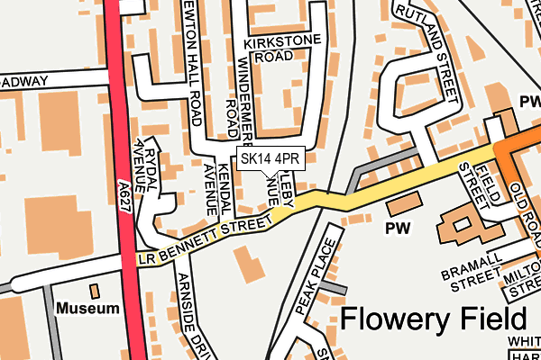 SK14 4PR map - OS OpenMap – Local (Ordnance Survey)