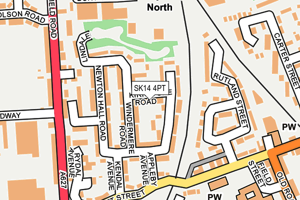 SK14 4PT map - OS OpenMap – Local (Ordnance Survey)