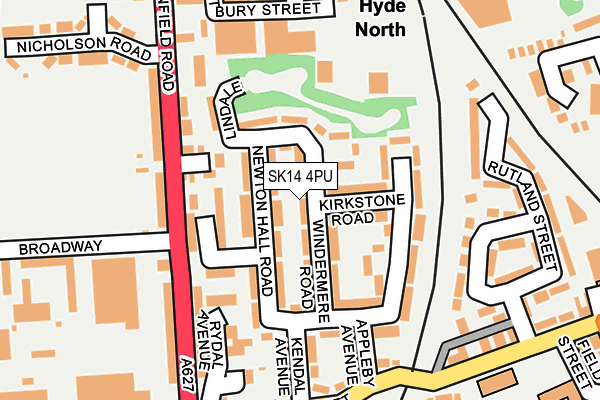 SK14 4PU map - OS OpenMap – Local (Ordnance Survey)