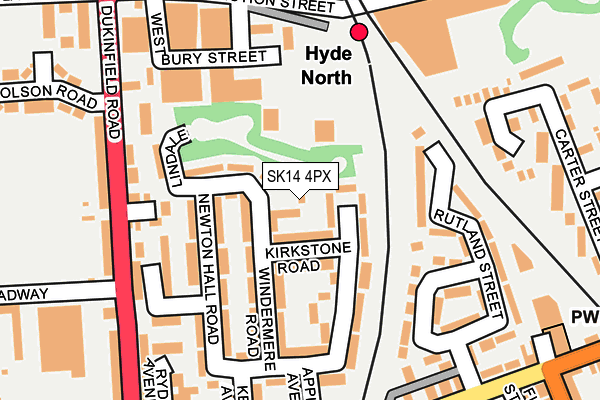 SK14 4PX map - OS OpenMap – Local (Ordnance Survey)