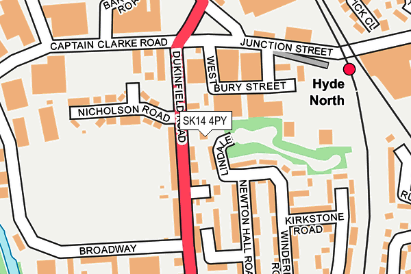 SK14 4PY map - OS OpenMap – Local (Ordnance Survey)