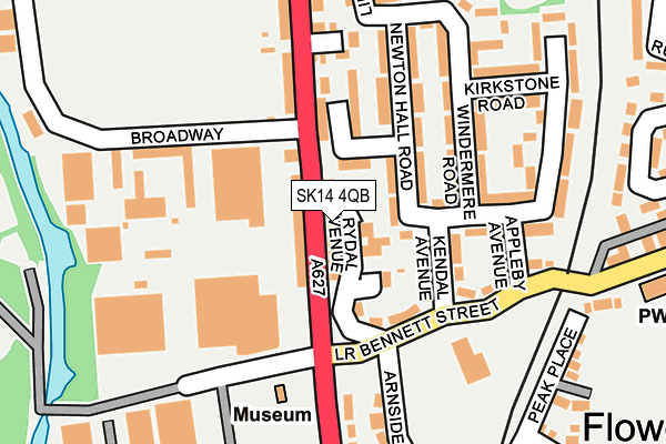 SK14 4QB map - OS OpenMap – Local (Ordnance Survey)