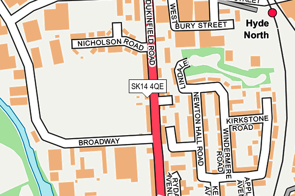 SK14 4QE map - OS OpenMap – Local (Ordnance Survey)
