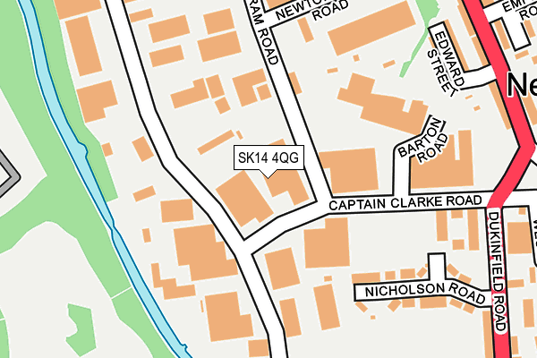 SK14 4QG map - OS OpenMap – Local (Ordnance Survey)