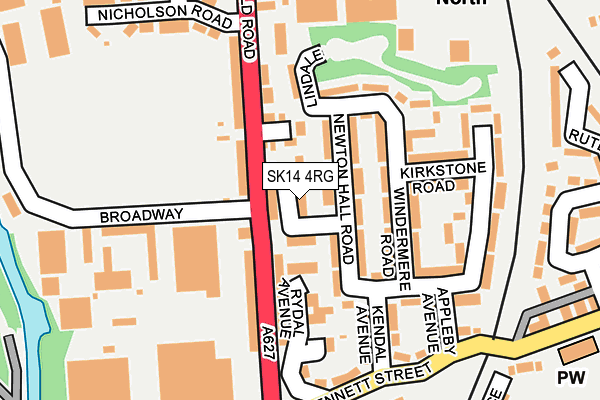 SK14 4RG map - OS OpenMap – Local (Ordnance Survey)