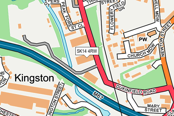 SK14 4RW map - OS OpenMap – Local (Ordnance Survey)