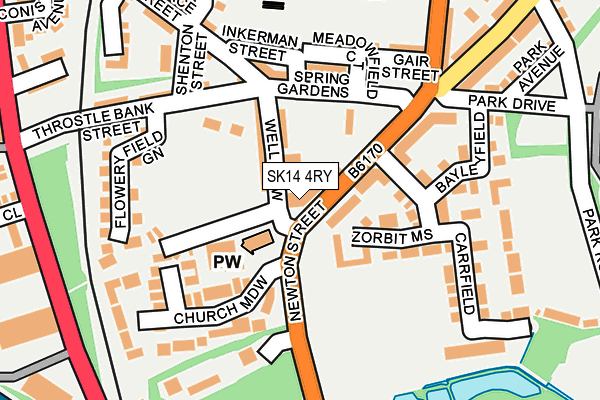 SK14 4RY map - OS OpenMap – Local (Ordnance Survey)