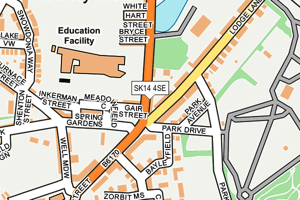 SK14 4SE map - OS OpenMap – Local (Ordnance Survey)