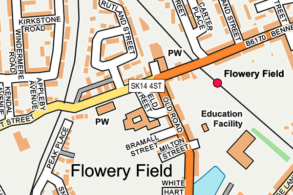 SK14 4ST map - OS OpenMap – Local (Ordnance Survey)