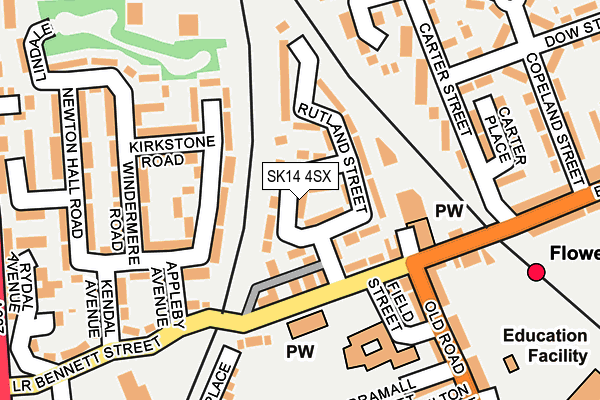 SK14 4SX map - OS OpenMap – Local (Ordnance Survey)