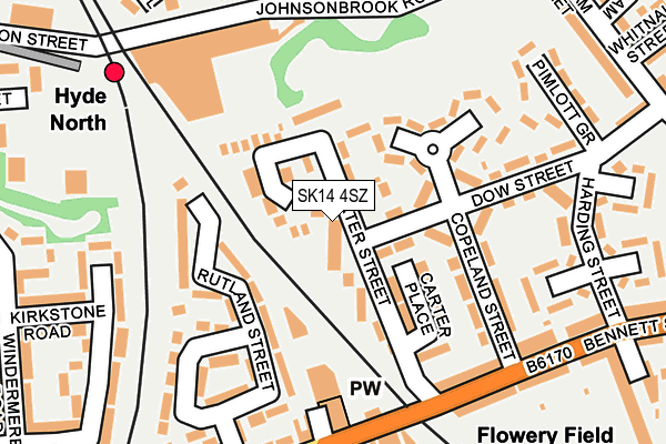 SK14 4SZ map - OS OpenMap – Local (Ordnance Survey)
