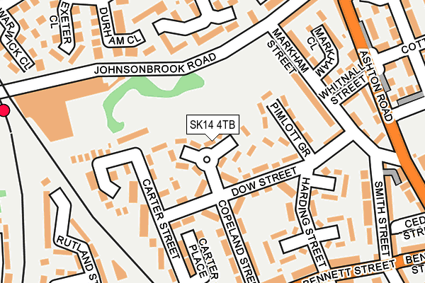 SK14 4TB map - OS OpenMap – Local (Ordnance Survey)