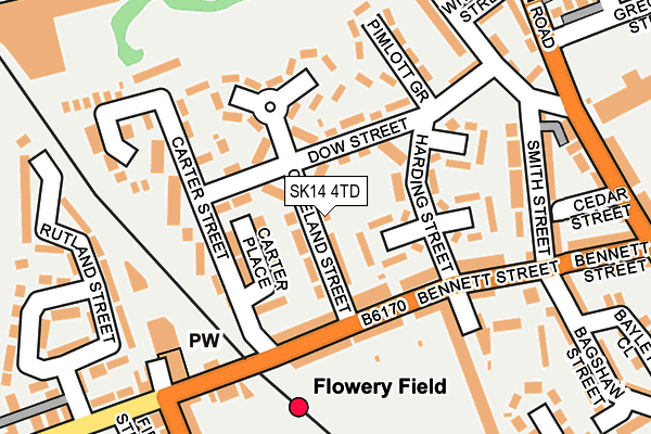 SK14 4TD map - OS OpenMap – Local (Ordnance Survey)