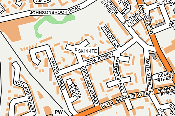 SK14 4TE map - OS OpenMap – Local (Ordnance Survey)