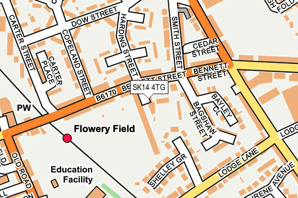 SK14 4TG map - OS OpenMap – Local (Ordnance Survey)