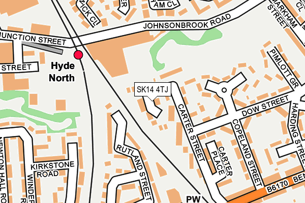 SK14 4TJ map - OS OpenMap – Local (Ordnance Survey)