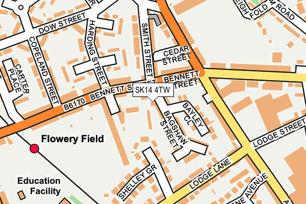 SK14 4TW map - OS OpenMap – Local (Ordnance Survey)