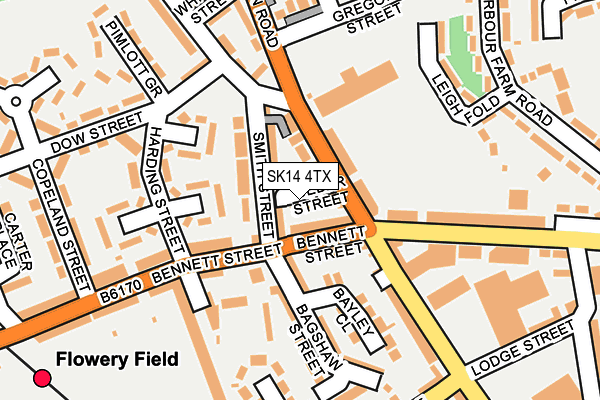 SK14 4TX map - OS OpenMap – Local (Ordnance Survey)