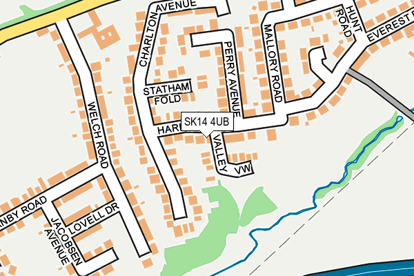 SK14 4UB map - OS OpenMap – Local (Ordnance Survey)