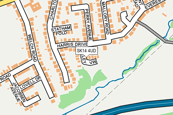 SK14 4UD map - OS OpenMap – Local (Ordnance Survey)
