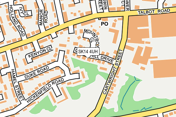 SK14 4UH map - OS OpenMap – Local (Ordnance Survey)