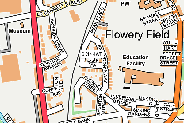 SK14 4WF map - OS OpenMap – Local (Ordnance Survey)