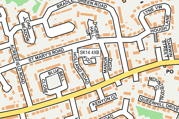 SK14 4XB map - OS OpenMap – Local (Ordnance Survey)