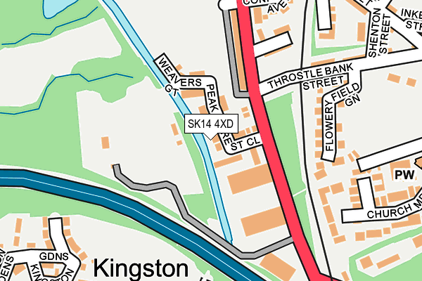 SK14 4XD map - OS OpenMap – Local (Ordnance Survey)