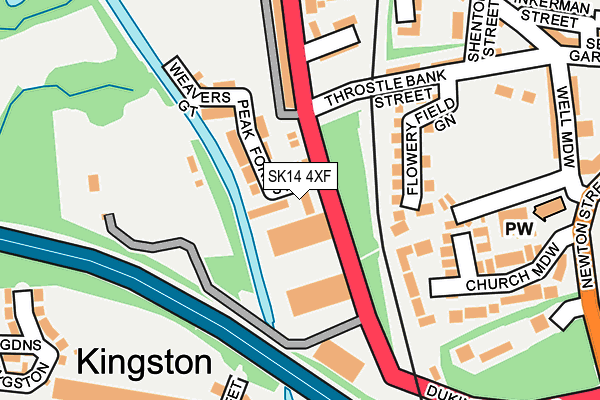 SK14 4XF map - OS OpenMap – Local (Ordnance Survey)