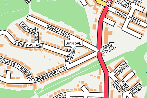 SK14 5AE map - OS OpenMap – Local (Ordnance Survey)
