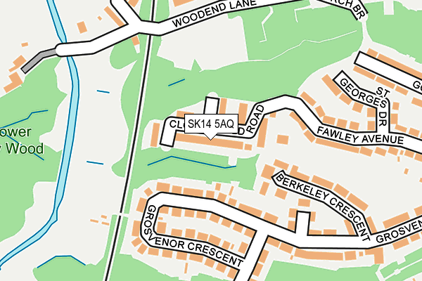 SK14 5AQ map - OS OpenMap – Local (Ordnance Survey)