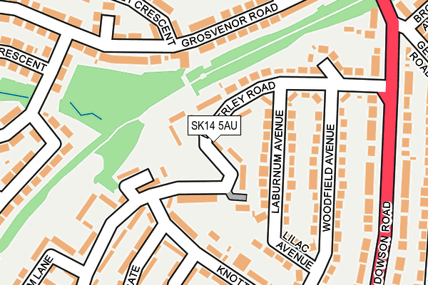 SK14 5AU map - OS OpenMap – Local (Ordnance Survey)