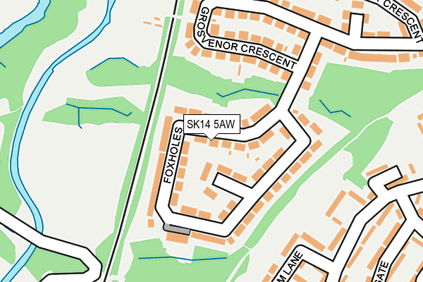 SK14 5AW map - OS OpenMap – Local (Ordnance Survey)