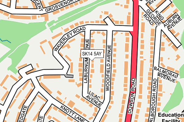 SK14 5AY map - OS OpenMap – Local (Ordnance Survey)