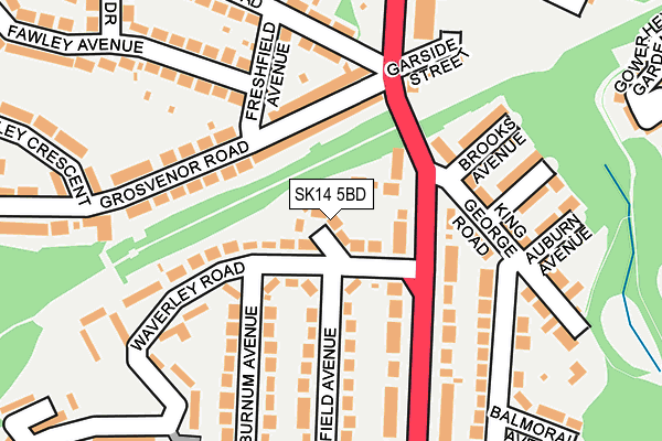 SK14 5BD map - OS OpenMap – Local (Ordnance Survey)